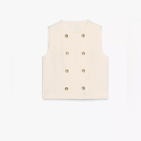 🔥🔥Zara linen  double breasted vest - Picture 5 of 6